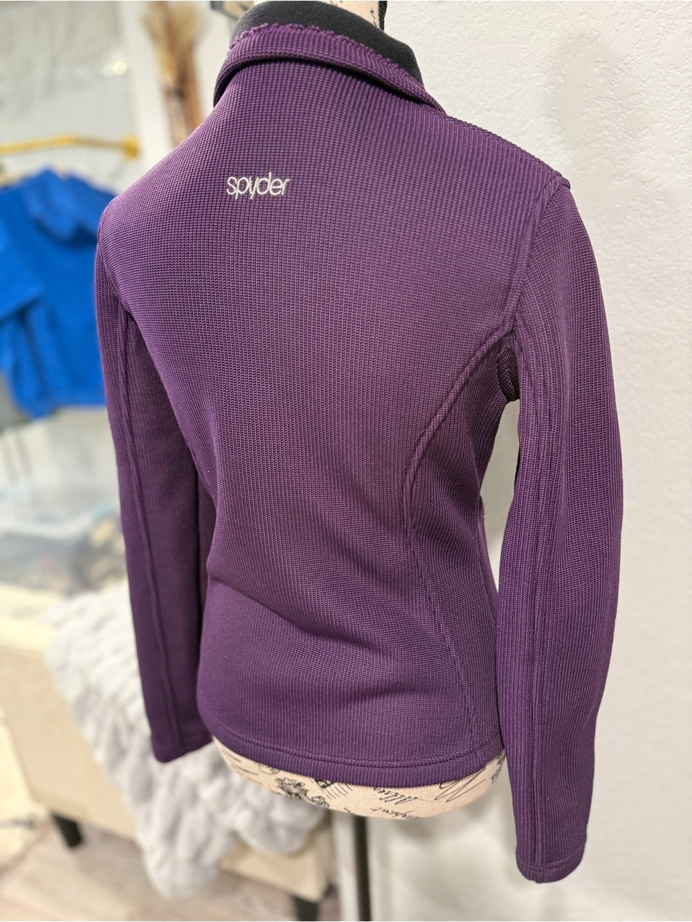Spyder Jacket Women’s Small Purple Full Zip Fleece Knit Ski Outdoor Layer - Picture 7 of 10